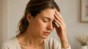 Botoks sonrası baş ağrısını anlatan editorial portre
